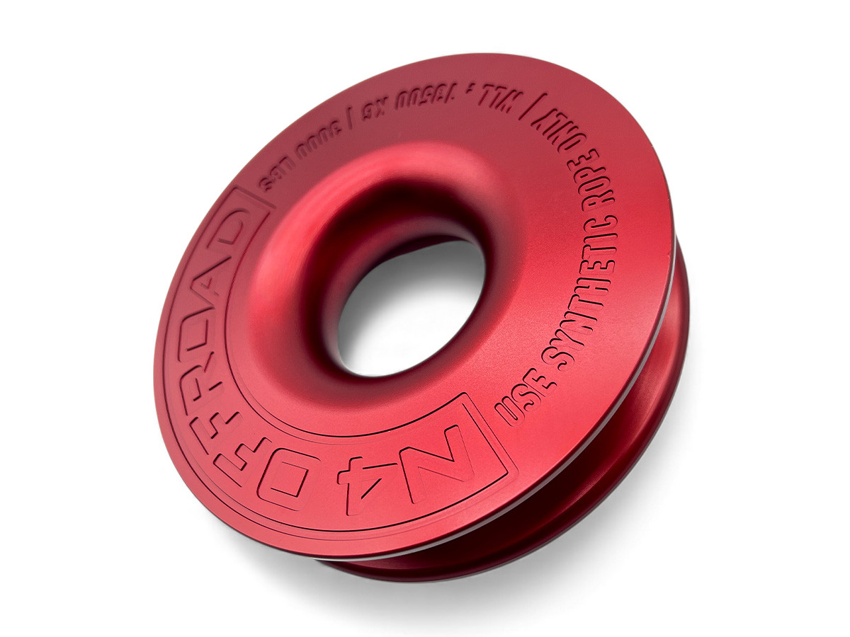 Anneau de treuillage alu 13.5T Ø148mm rouge N4-Offroad avec etui – Image 4