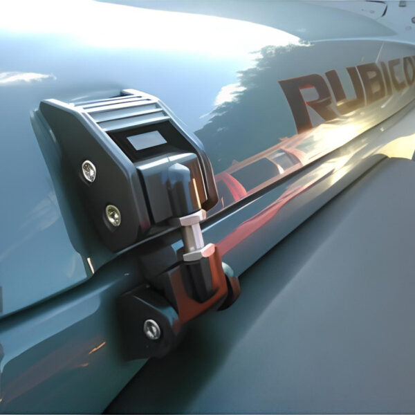 Attaches capot en aluminium anodisé noir pour Jeep Wrangler JK - la paire