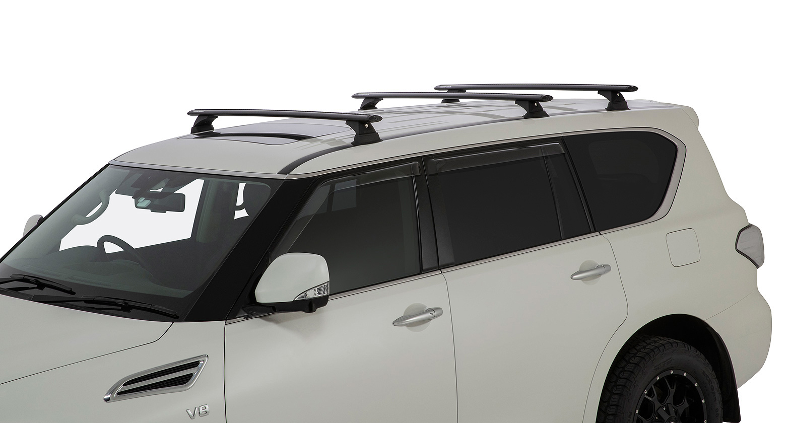 Kit 2 barres de toit noire Vortex 1370mmRCH Infiniti QX80 / Nissan Patrol Y62 2014- – Image 5