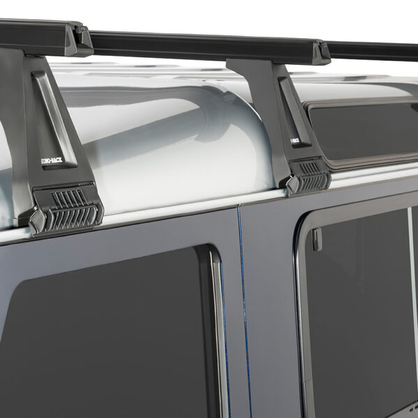 Kit 3 barres de toit noire Heavy Duty 1500mm avec pieds RL210 Land Rover Defender