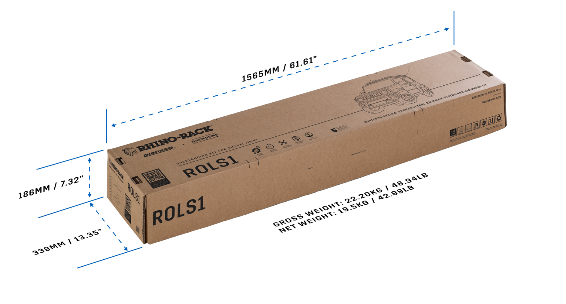 Kit galerie Pioneer 6 Suzuki Jimny 2018+ Rhino Rack – Image 9
