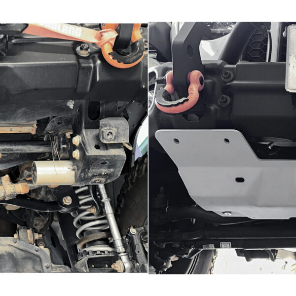 Alternative view of PLAQUE PROTECTION RIVAL BARRE DIRECTION JEEP JK/JL  (bO21)