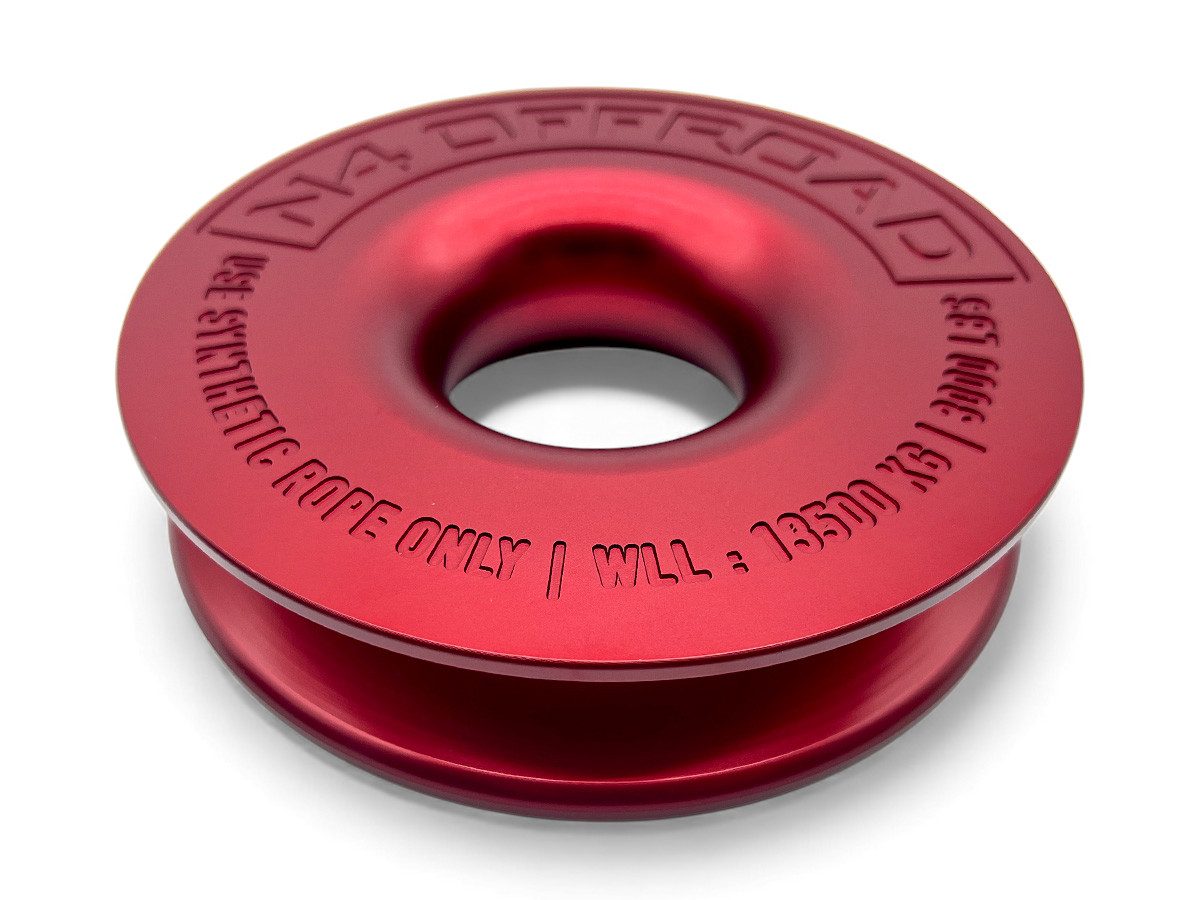 Anneau de treuillage alu 13.5T Ø148mm rouge N4-Offroad avec etui – Image 3