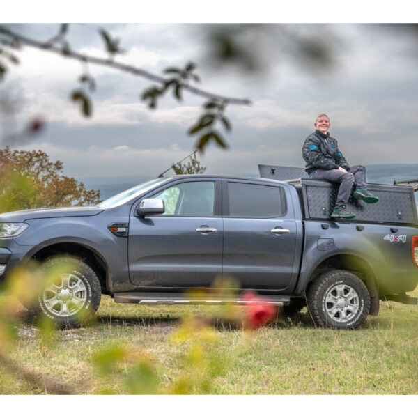 Hardtop Adventure noir strié double cabine Ford Ranger 2012-2022 Alu-Cab