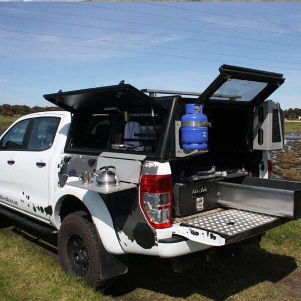 Hardtop Adventure noir lisse Toyota Hilux 2005-2015 double cabine Alu-Cab
