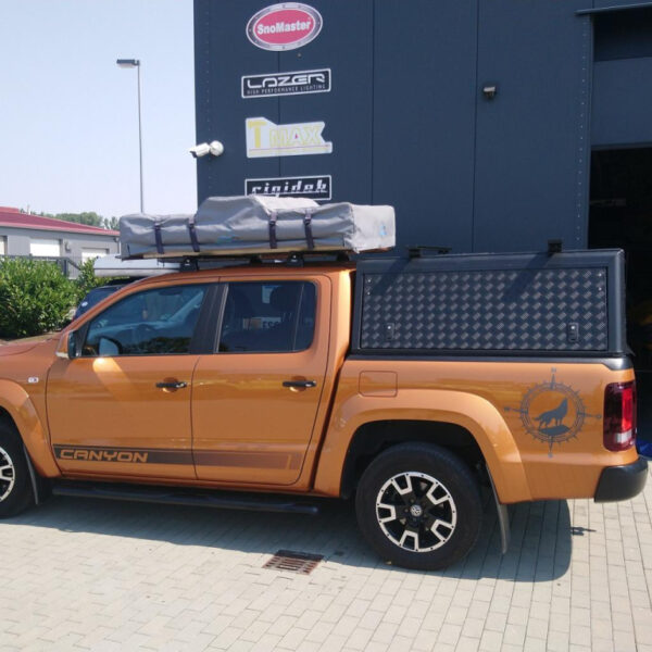 Hardtop Adventure noir strié Volkswagen Amarok 2010-2022 double cabine Alu-Cab