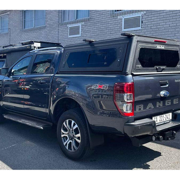 Hardtop Contour noir lisse avec fenêtre latérale pour Ford Ranger 2012-2022 double cabine Alu-Cab