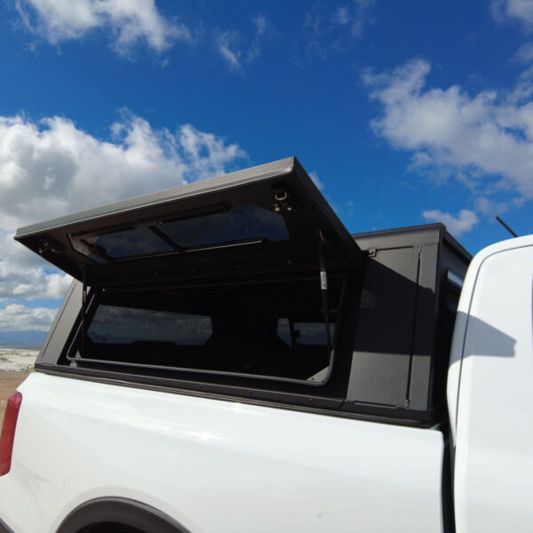 Hardtop Contour noir/ lisse sans fenêtre latérale pour Ford Ranger 2012-2022 Extra-Cab Alu-Cab