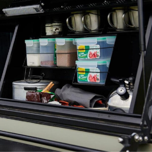 Compartiment latéral large intérieur 730mm x 750mm + Kit Cuisine pour Toyota GRJ7 hardtop Alu-Cab