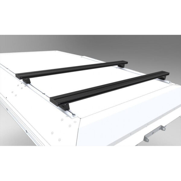 Alternative view of Paire barres de toit transversales 1250mm Alu-Cab - capuchons oranges