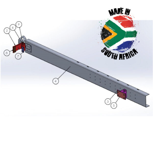 Alternative view of Support de auvent gauche 270° pour toit relevable Hercule Toyota HZJ78 Alu-Cab