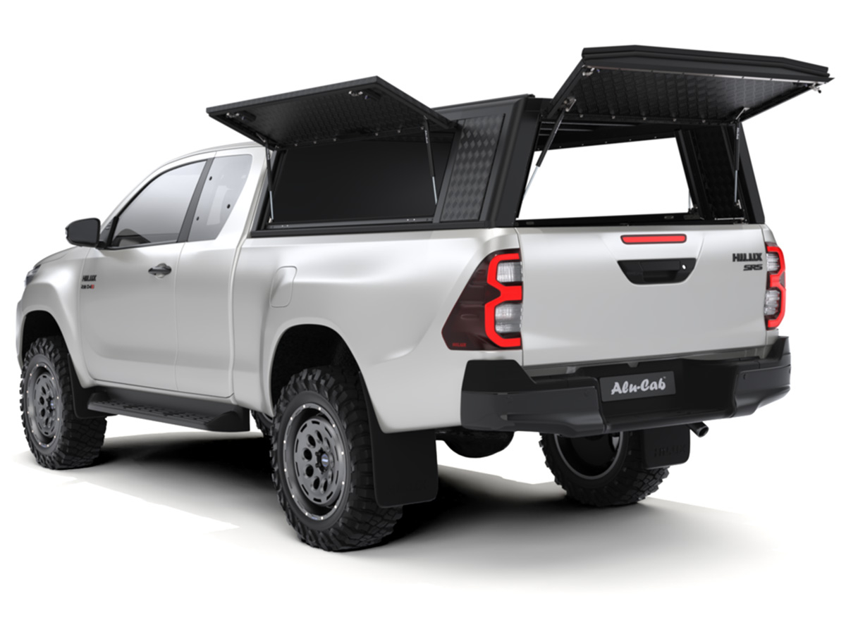 Hardtop Explorer Guard aluminium noir strié Toyota Hilux Revo extra cabine Alu Cab – Image 5