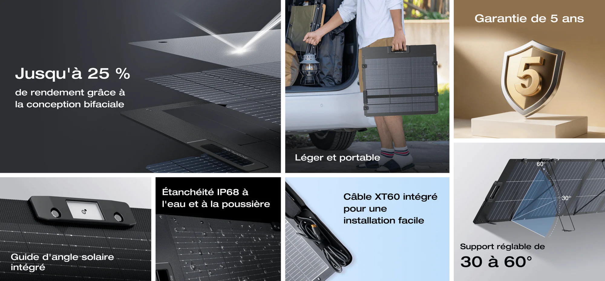 Panneau solaire portable léger bifacial 220W EcoFlow – Image 8