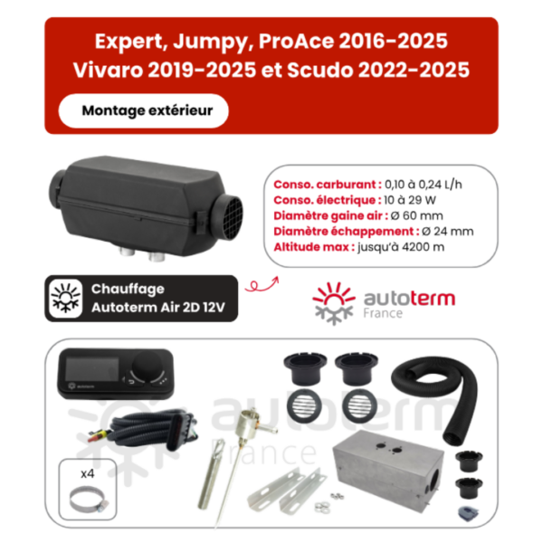 Kit chauffage Citroën Jumpy L1H1 extérieur AUTOTERM