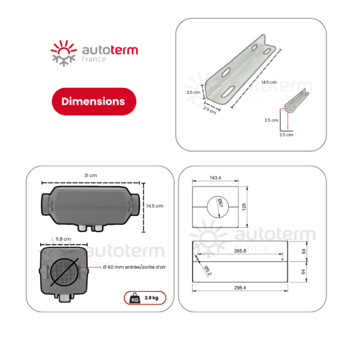 Kit chauffage Peugeot Expert L1H1 extérieur AUTOTERM – Image 3