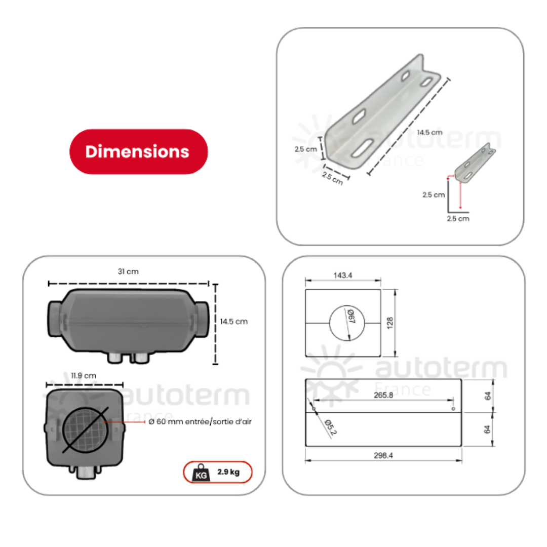Kit chauffage Ford Transit Custom (2025+) avec option GB2AB extérieur AUTOTERM – Image 2