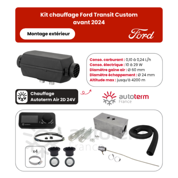 Alternative view of Kit chauffage Ford Transit Custom extérieur AUTOTERM