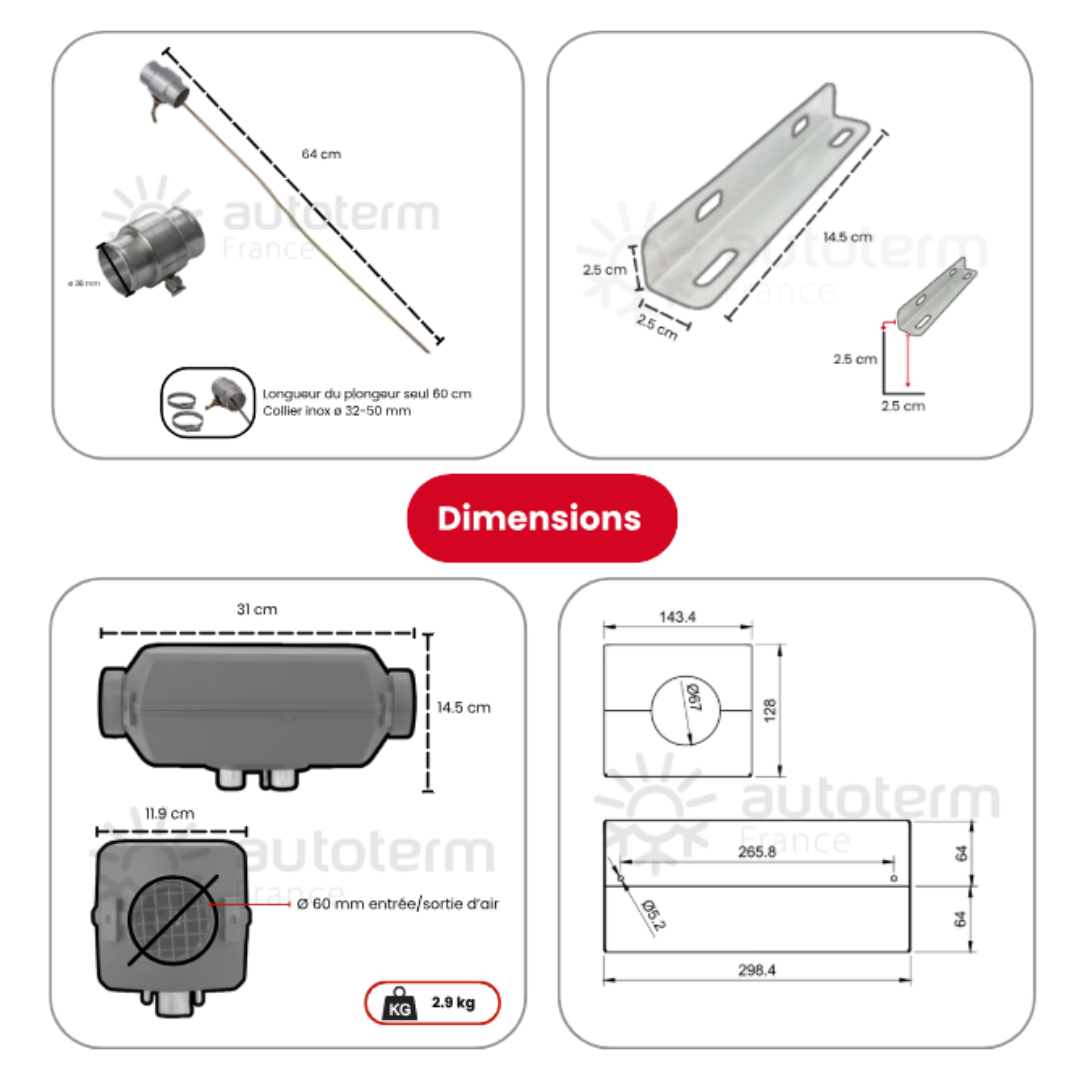 Kit chauffage Ford Transit Custom extérieur AUTOTERM – Image 3
