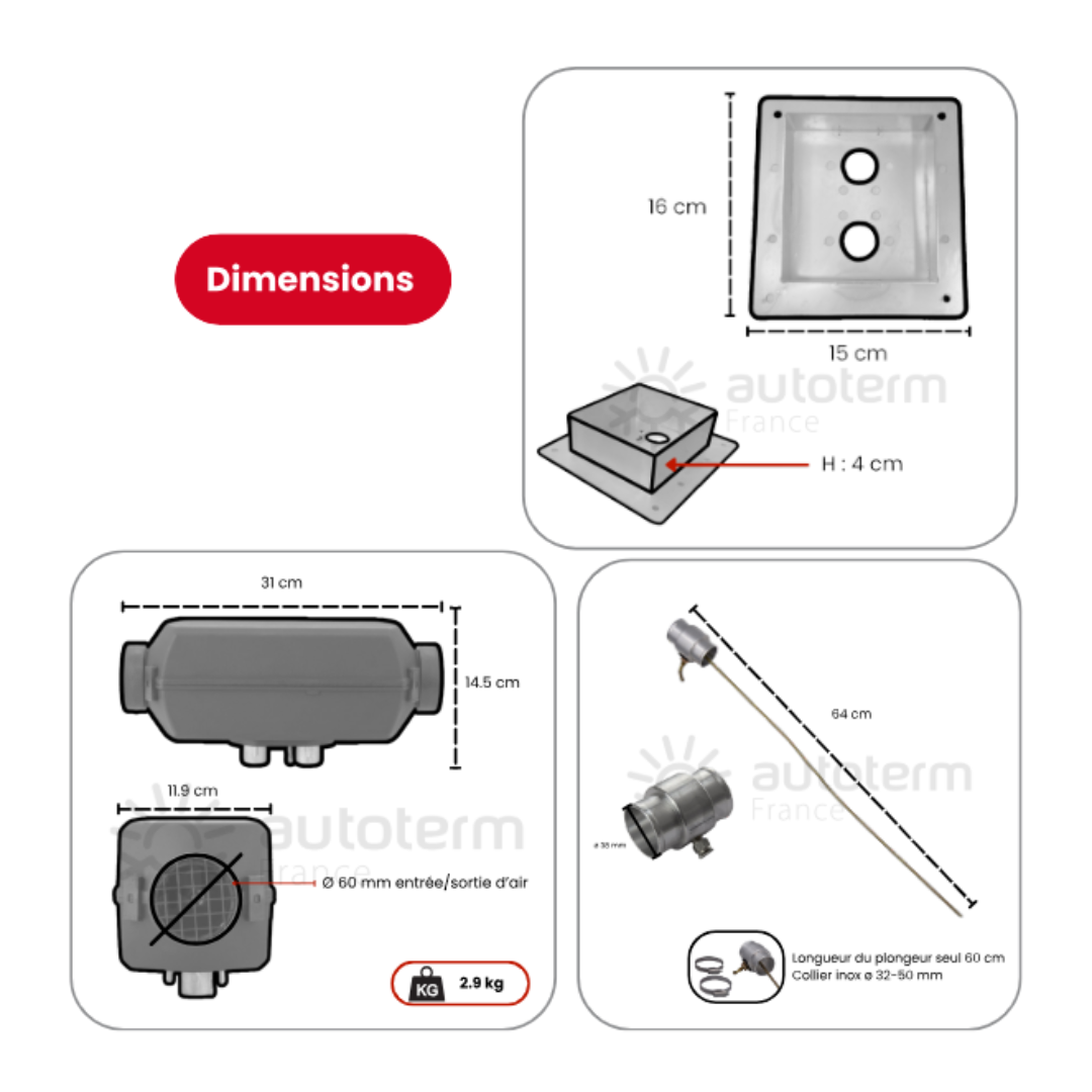 Kit chauffage Ford Transit Custom intérieur AUTOTERM – Image 3