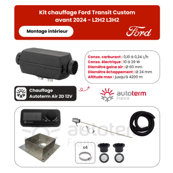 Kit chauffage Ford Transit Custom intérieur AUTOTERM