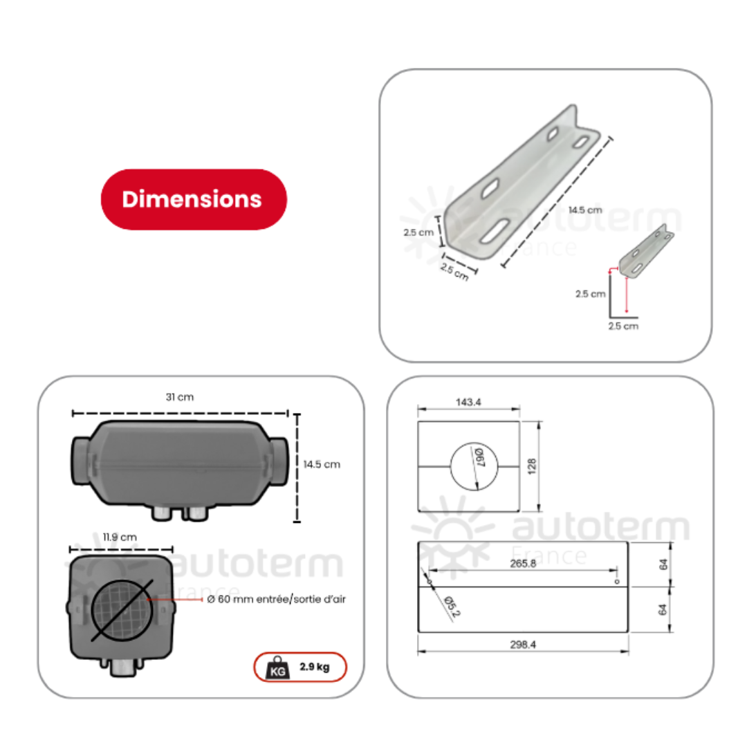 Kit chauffage Mercedes Sprinter L1H1 / L2H2 extérieur AUTOTERM – Image 3