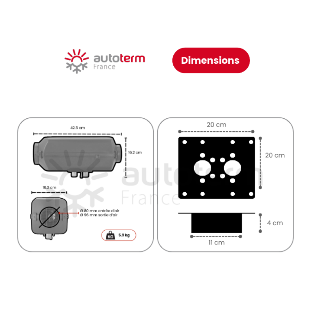 Kit chauffage Peugeot Boxer L3H3 / L4H3 intérieur AUTOTERM – Image 3