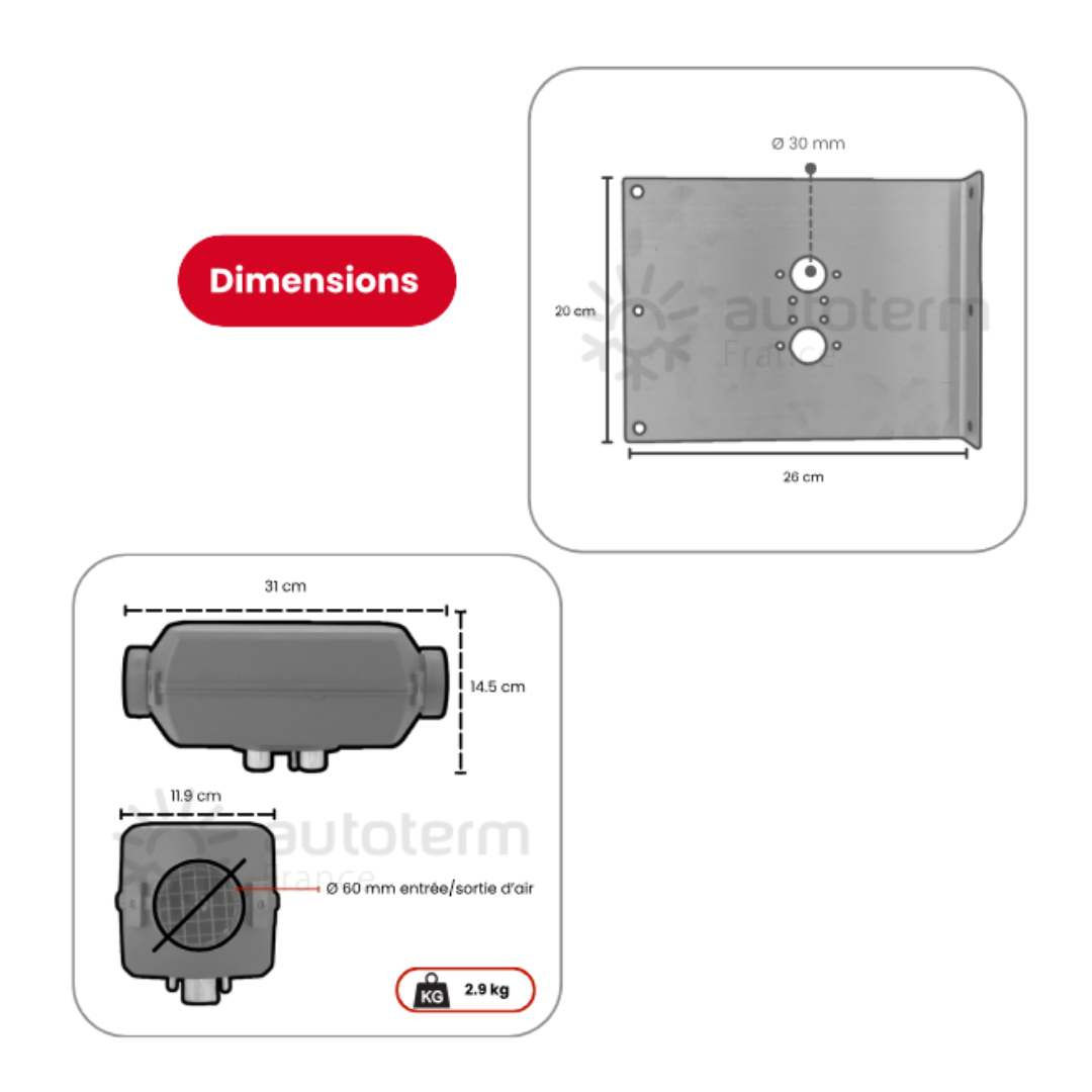 Kit chauffage Renault Master L1H1 / L2H2 (2025+) extérieur AUTOTERM – Image 3
