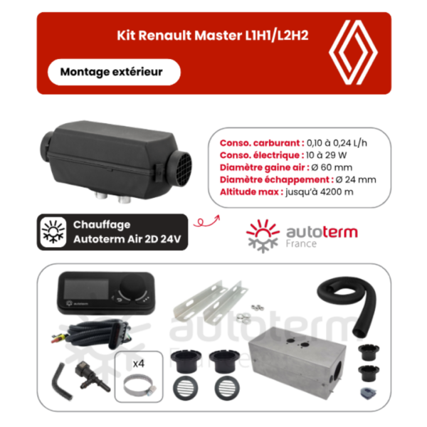 Alternative view of Kit chauffage Renault Master L1H1 / L2H2 (2010-2024) extérieur AUTOTERM