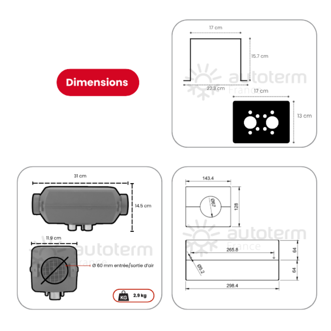 Kit chauffage Volkswagen Crafter (2006 – 2016) extérieur AUTOTERM – Image 3