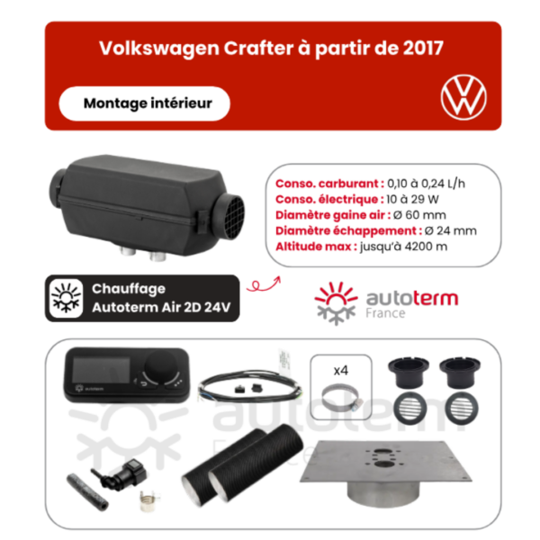 Alternative view of Kit chauffage Volkswagen Crafter L1H1 / L2H2 (2017+) intérieur AUTOTERM