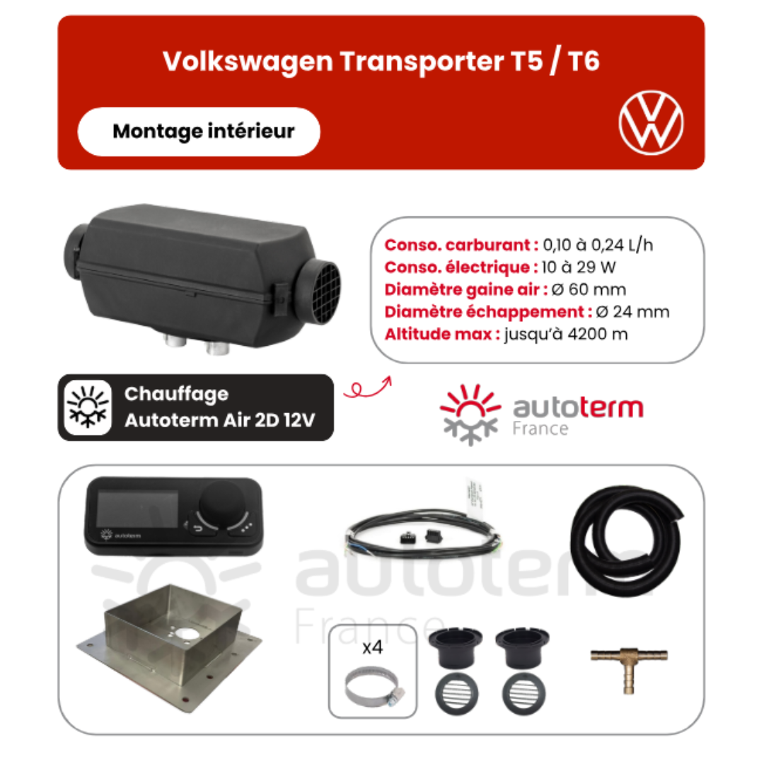 Kit chauffage Volkswagen T5 T6 intérieur AUTOTERM – Image 1
